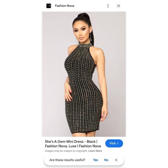 Fashion Nova "She's a Gem" Black Halter Neck Mini Dress, NWOT, M - Picture 1 of 9